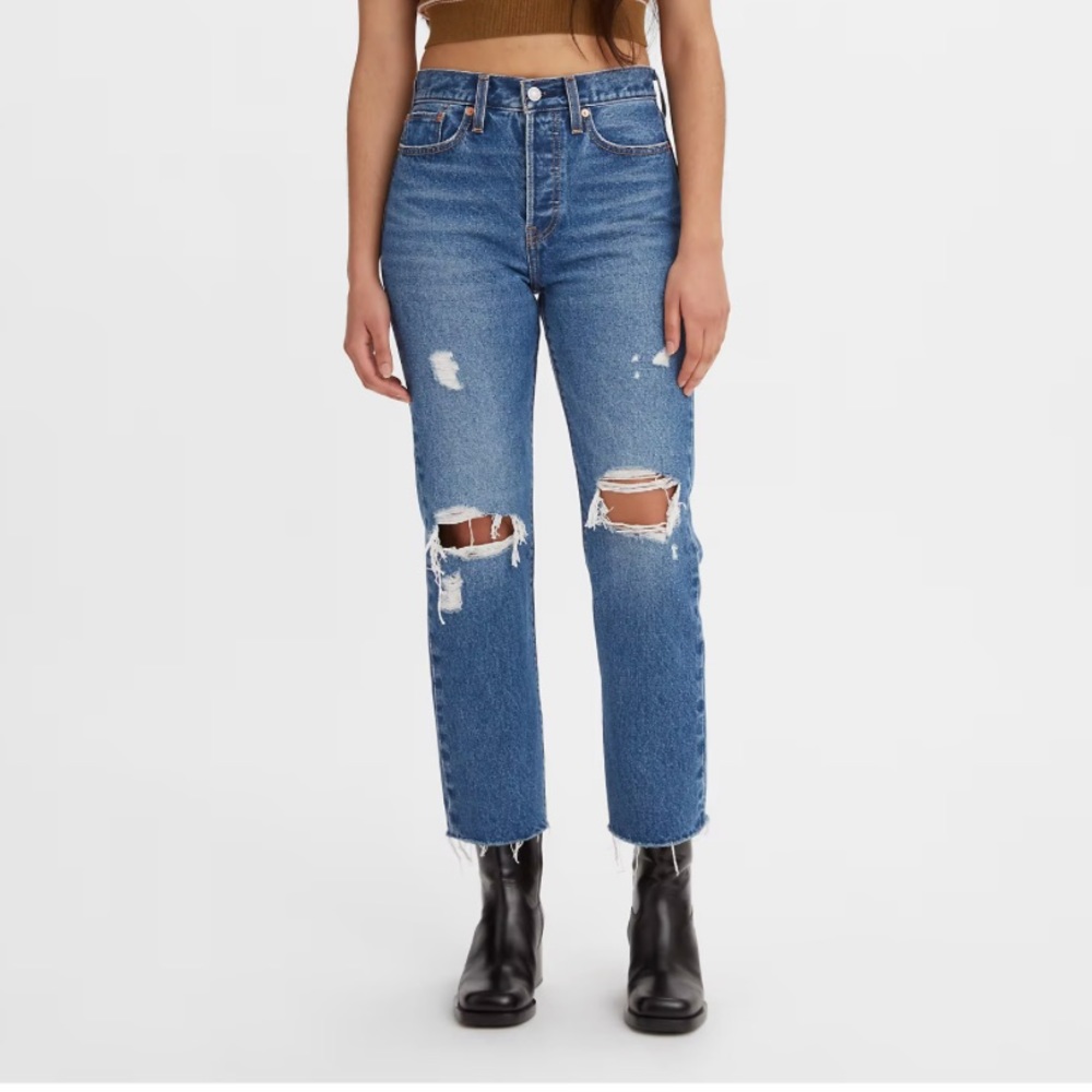 Levi’s Premium Wedgie Straight Leg High Rise Denim Jeans
